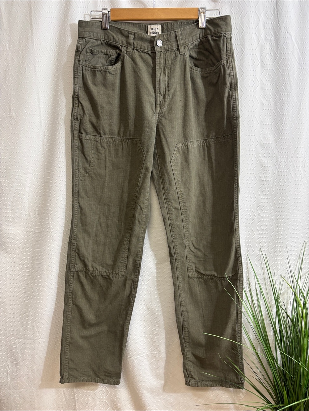Flint & Tinder Double knee duck work pants size 32 cotton linen
